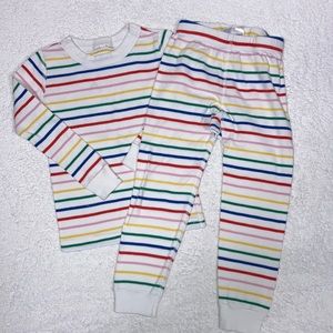 Hanna Andersson rainbow striped snug fit organic pajamas size 4